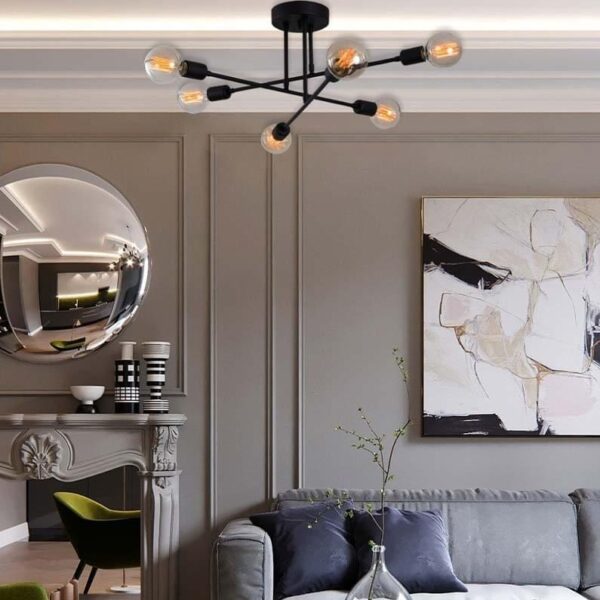 Φωτιστικό οροφής μονόφωτο Orazio pakoworld Ε27 μελί-μαύρο Φ18.5x22εκ.  147-000152