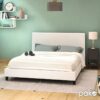 006-000001-1 Κρεβάτι Nevil pakoworld 150x200 PU χρώμα λευκό ματ. 006-000001