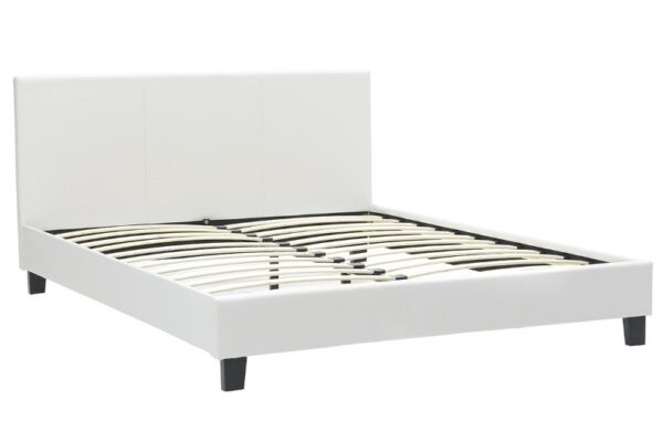 INART Κρεβάτι Nevil pakoworld 150x200 PU χρώμα λευκό ματ. 006-000001