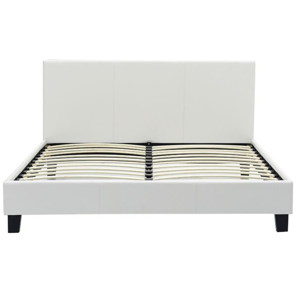 INART Κρεβάτι Nevil pakoworld 150x200 PU χρώμα λευκό ματ. 006-000001