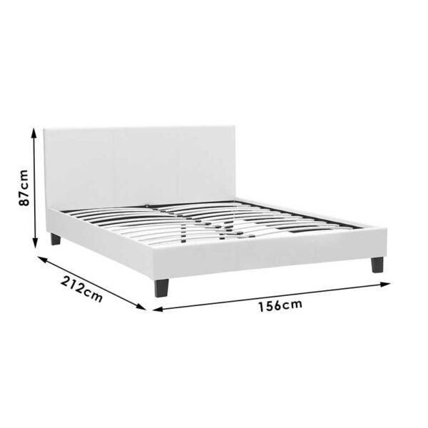 006-000001-6 Κρεβάτι Nevil pakoworld 150x200 PU χρώμα λευκό ματ. 006-000001