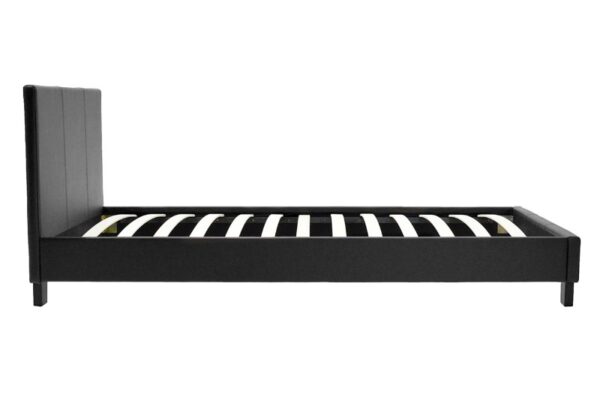 006-000014-2 Κρεβάτι Nevil pakoworld 100x200 PU χρώμα μαύρο ματ. 006-000014