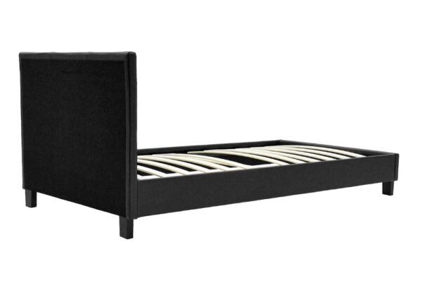 006-000014-3 Κρεβάτι Nevil pakoworld 100x200 PU χρώμα μαύρο ματ. 006-000014