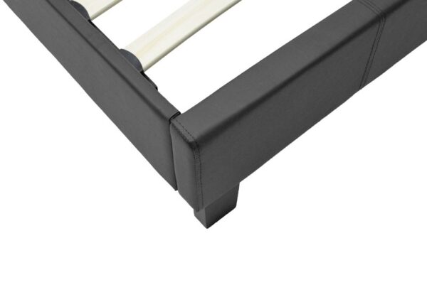 006-000014-5 Κρεβάτι Nevil pakoworld 100x200 PU χρώμα μαύρο ματ. 006-000014