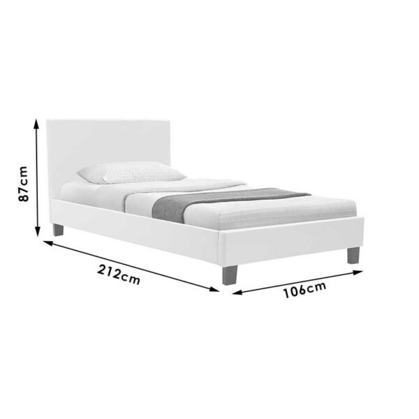006-000014-7 Κρεβάτι Nevil pakoworld 100x200 PU χρώμα μαύρο ματ. 006-000014