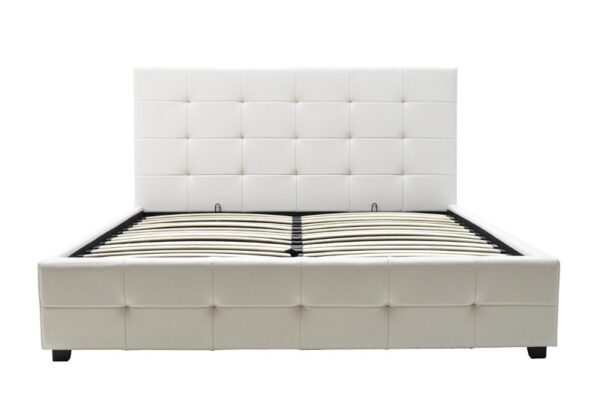 Κρεβάτι Roi pakoworld 160x200 PU λευκό ματ + αποθηκευτικό χώρο.  006-000016