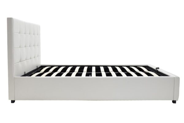 Κρεβάτι Roi pakoworld 160x200 PU λευκό ματ + αποθηκευτικό χώρο.  006-000016