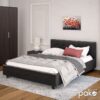 006-000017-1 Κρεβάτι Roi pakoworld 160x200 PU μαύρο ματ + αποθηκευτικό χώρο. 006-000017