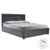 006-000017 Κρεβάτι Roi pakoworld 160x200 PU μαύρο ματ + αποθηκευτικό χώρο. 006-000017