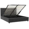 INART Κρεβάτι Roi pakoworld 160x200 PU μαύρο ματ + αποθηκευτικό χώρο. 006-000017