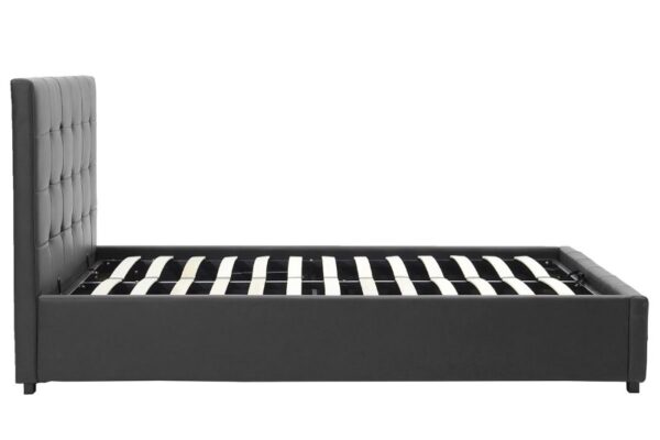 INART Κρεβάτι Roi pakoworld 160x200 PU μαύρο ματ + αποθηκευτικό χώρο. 006-000017