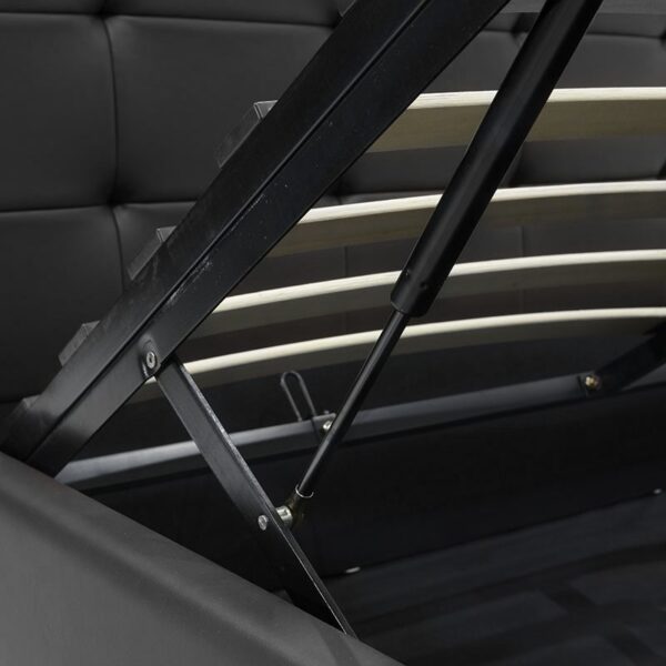 INART Κρεβάτι Roi pakoworld 160x200 PU μαύρο ματ + αποθηκευτικό χώρο. 006-000017