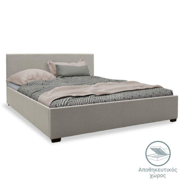 Κρεβάτι Norse pakoworld ύφασμα γκρι με αποθηκευτικό χώρο 160x200εκ.  006-000030