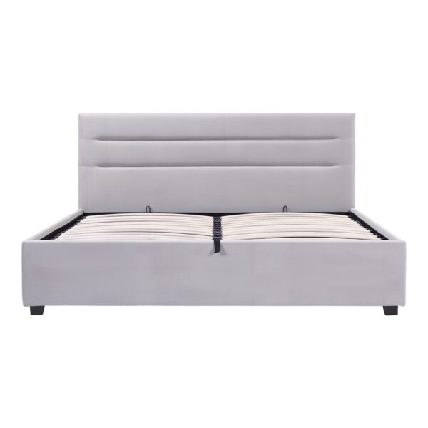 Κρεβάτι Molito pakoworld βελούδο σε γκρι απόχρωση με αποθηκευτικό χώρο160x200εκ.  006-000050