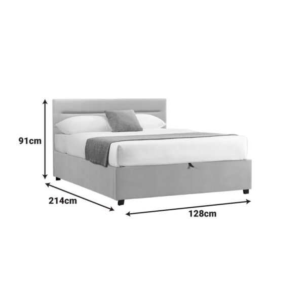 Κρεβάτι Molito pakoworld ανθρακί βελούδο με αποθηκευτικό χώρο120x200εκ.  006-000057