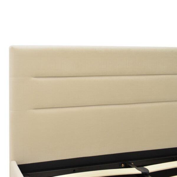 Κρεβάτι Molito pakoworld βελούδο σε εκρού απόχρωση με αποθηκευτικό χώρο120x200εκ.  006-000058