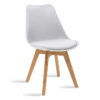 029-000048 Καρέκλα Gaston pakoworld PP-PU λευκό-φυσικό πόδι 43x51x75εκ. 029-000048