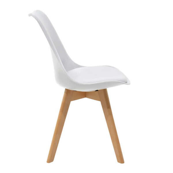 029-000048-3 Καρέκλα Gaston pakoworld PP-PU λευκό-φυσικό πόδι 43x51x75εκ. 029-000048