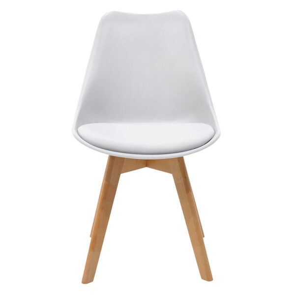 029-000048-4 Καρέκλα Gaston pakoworld PP-PU λευκό-φυσικό πόδι 43x51x75εκ. 029-000048