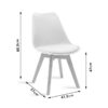 029-000048-7 Καρέκλα Gaston pakoworld PP-PU λευκό-φυσικό πόδι 43x51x75εκ. 029-000048