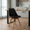029-000051-1 Καρέκλα Gaston pakoworld PP-PU μαύρο-φυσικό πόδι 43x51x75 εκ 029-000051