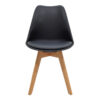029-000051-3 Καρέκλα Gaston pakoworld PP-PU μαύρο-φυσικό πόδι 43x51x75 εκ 029-000051