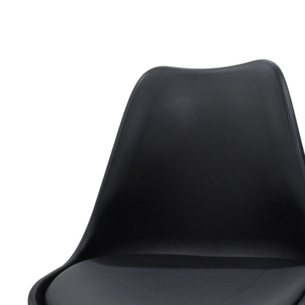 029-000051-5 Καρέκλα Gaston pakoworld PP-PU μαύρο-φυσικό πόδι 43x51x75 εκ 029-000051