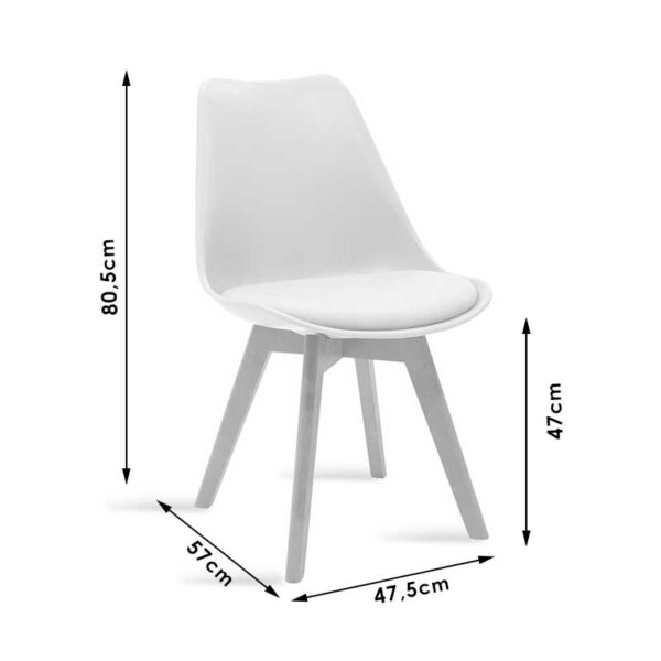 029-000051-8 Καρέκλα Gaston pakoworld PP-PU μαύρο-φυσικό πόδι 43x51x75 εκ 029-000051