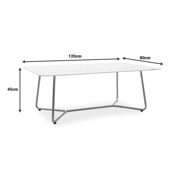 Τραπέζι σαλονιού Paris pakoworld γυαλί 8mm σχέδιο μαρμάρου-χρυσό 120x80x45εκ.  029-000090