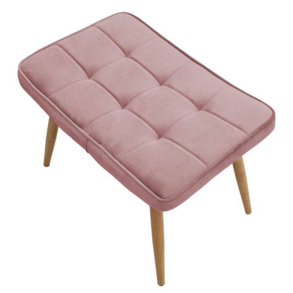 Πολυθρόνα Maddison με υποπόδιο-μαξιλάρι pakoworld βελούδο σάπιο μήλο-φυσικό 68x72x98εκ.  029-000156