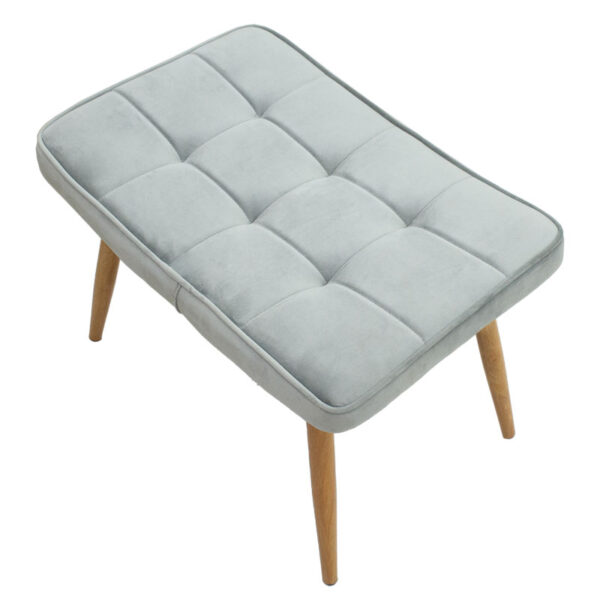 Πολυθρόνα Maddison με υποπόδιο-μαξιλάρι pakoworld βελούδο γκρι-φυσικό 68x72x98εκ.  029-000157