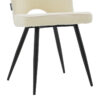 Καρέκλα Renish pakoworld μπουκλέ λευκό-μεταλλικό μαύρο πόδι 47x61x85εκ.  029-000211