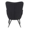 Πολυθρόνα με υποπόδιο Dorita pakoworld βελούδο μαύρο-πόδι μαύρο μέταλλο 68.5x76x103εκ.  029-000217