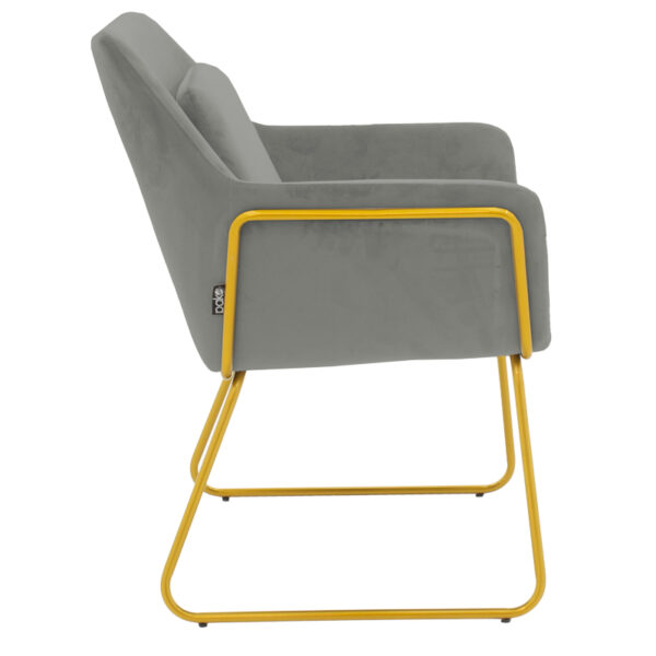 Πολυθρόνα Mira pakoworld βελούδο γκρι-χρυσό 65x69x86εκ.  029-000287