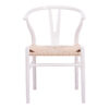 Καρέκλα Wishbone pakoworld rubberwood-σχοινί σε λευκή απόχρωση 53.5x57x74εκ.  029-000343