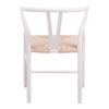 Καρέκλα Wishbone pakoworld rubberwood-σχοινί σε λευκή απόχρωση 53.5x57x74εκ.  029-000343