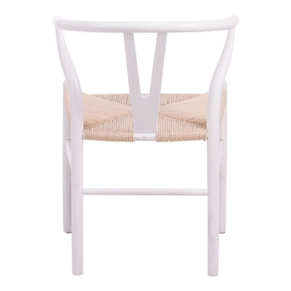 Καρέκλα Wishbone pakoworld rubberwood-σχοινί σε λευκή απόχρωση 53.5x57x74εκ.  029-000343