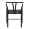 Καρέκλα Wishbone pakoworld rubberwood-σχοινί σε μαύρη απόχρωση 53.5x57x74εκ.  029-000344