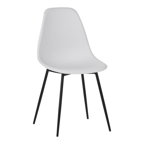 Καρέκλα Ballen pakoworld pp λευκό με μαύρα μεταλλικά πόδια 41.5x53x84.5εκ.  029-000346