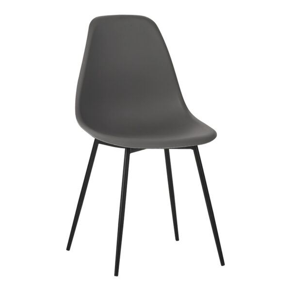 Καρέκλα Ballen pakoworld pp ανθρακί με μαύρα μεταλλικά πόδια 41.5x53x84.5εκ.  029-000348