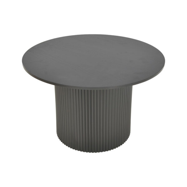 029-000350-2 Τραπέζι σαλονιού Dovel pakoworld mdf-μεταλλο σε μαύρη απόχρωση Φ70x45εκ. 029-000350