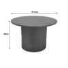 029-000350-4 Τραπέζι σαλονιού Dovel pakoworld mdf-μεταλλο σε μαύρη απόχρωση Φ70x45εκ. 029-000350