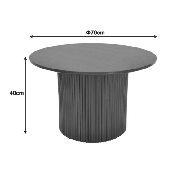 029-000350-4 Τραπέζι σαλονιού Dovel pakoworld mdf-μεταλλο σε μαύρη απόχρωση Φ70x45εκ. 029-000350