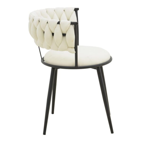 Πολυθρόνα Alkia I pakoworld ύφασμα σε εκρού απόχρωση- πόδι μαύρο μέταλλο 57x58.5x72εκ.  029-000379