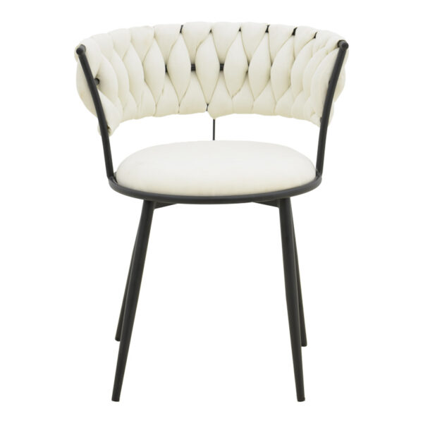 Πολυθρόνα Alkia I pakoworld ύφασμα σε εκρού απόχρωση- πόδι μαύρο μέταλλο 57x58.5x72εκ.  029-000379