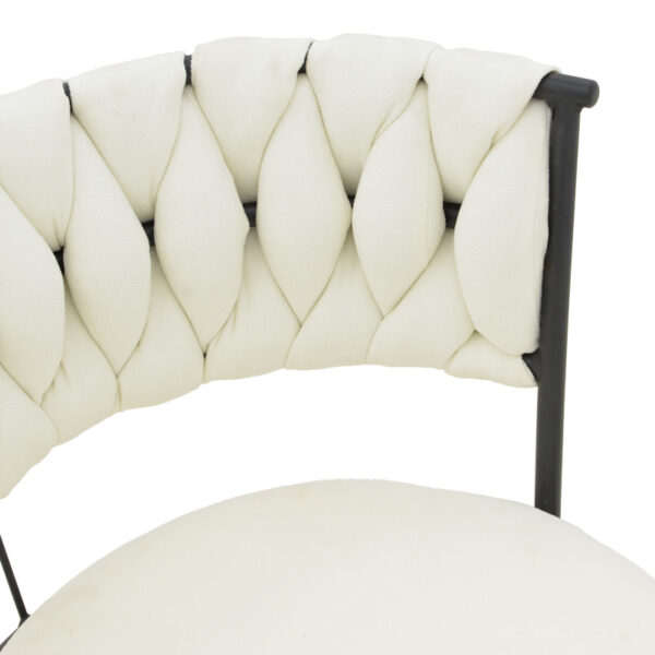 Πολυθρόνα Alkia I pakoworld ύφασμα σε εκρού απόχρωση- πόδι μαύρο μέταλλο 57x58.5x72εκ.  029-000379