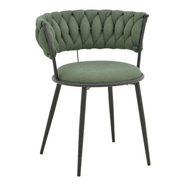 Πολυθρόνα Alkia I pakoworld ύφασμα σε χακί απόχρωση- πόδι μαύρο μέταλλο 57x58.5x72εκ.  029-000382