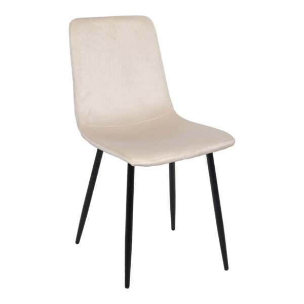 Καρέκλα Grato pakoworld ύφασμα μπεζ-πόδι μαύρο μεταλλικό 45.5x53.5x88.5εκ  029-000407