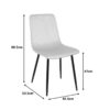 029-000408-4 Καρέκλα Grato pakoworld ύφασμα γκρι-πόδι μαύρο μεταλλικό 45.5x53.5x88.5εκ 029-000408