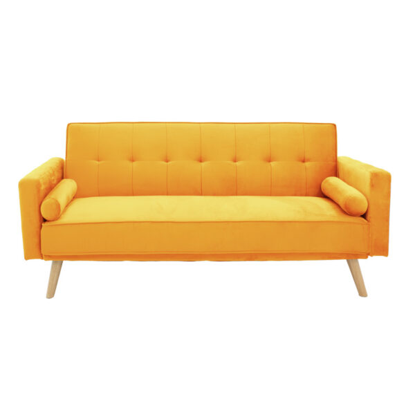 Καναπές-κρεβάτι Success pakoworld 3θέσιος κίτρινο βελούδο 190x80x84εκ.  035-000084